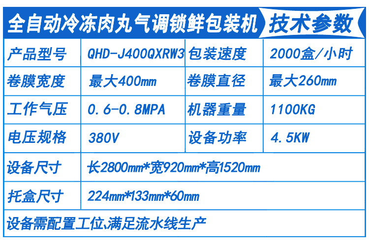 肉丸包裝機技術參數